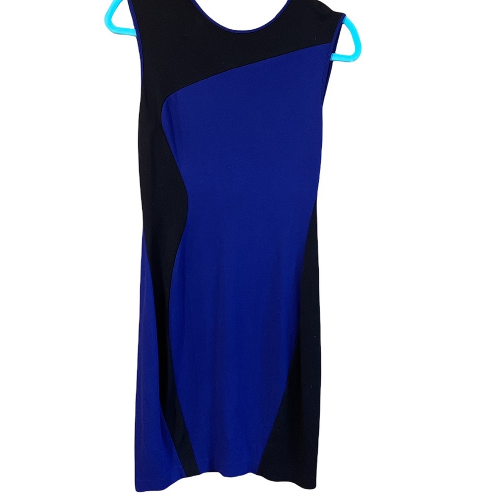 Blue and black dress